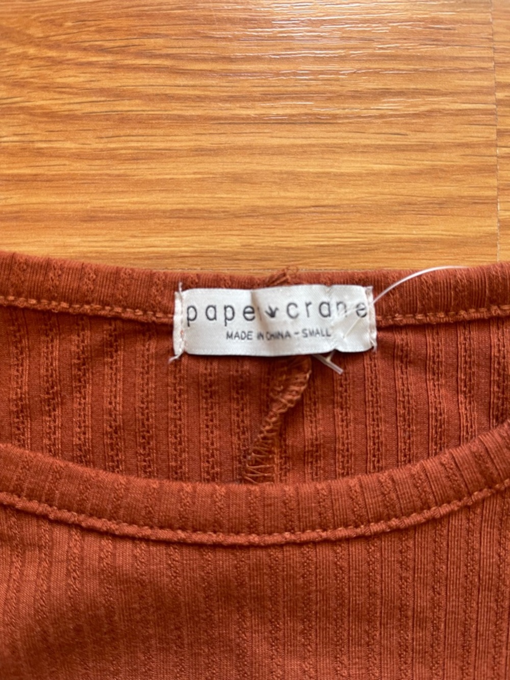 NWT Paper Crane Ribbed Side-Tie Tank Top - Picture 2 of 3